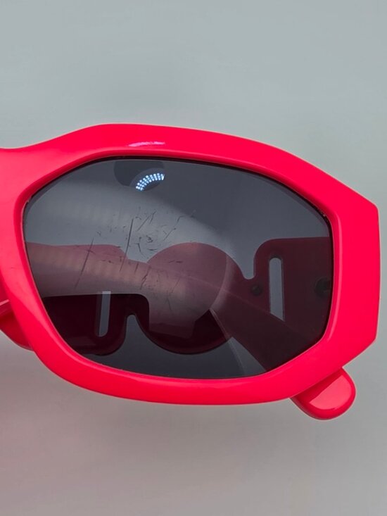 Versace Mod. 4361 5318/87 Neon Hot Pink Gold Medusa Frame Grey Lens Sunglasses main image 8
